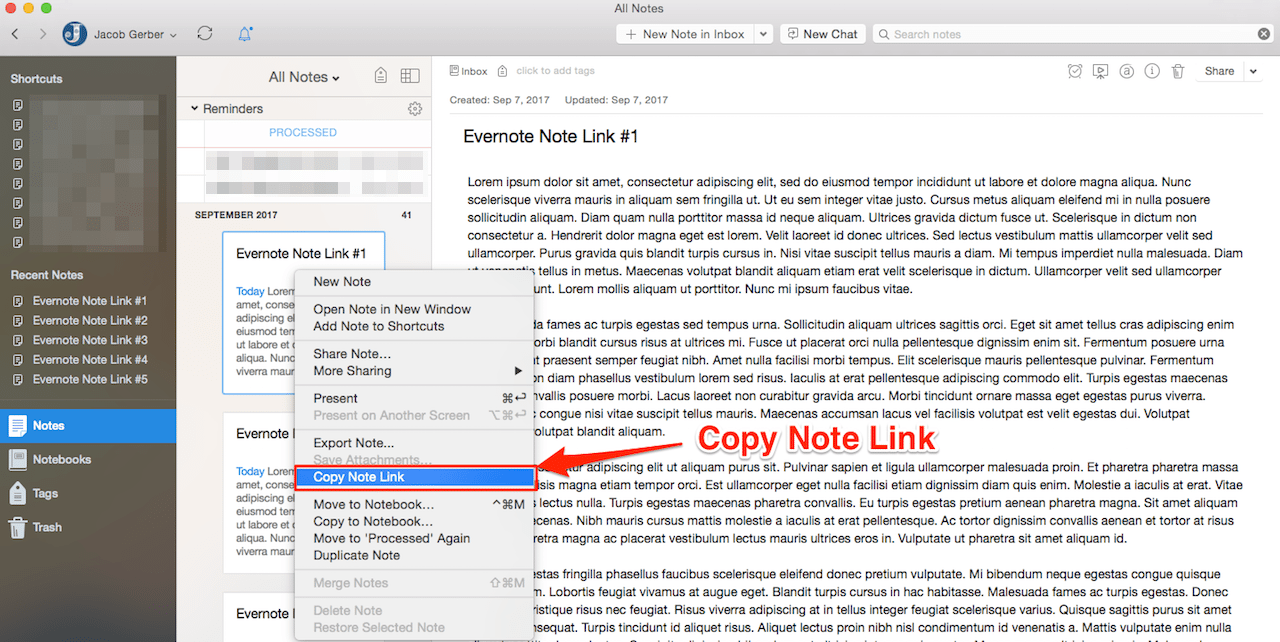 highlight notes in evernote desktop